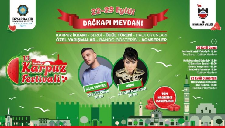 13. Diyarbakır Karpuz Festivali 22-23 Eylül’de